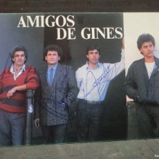 Autógrafos Antiguos de Cantantes y Músicos: TARJETA GRUPO MUSICA ESPAÑOLA AMIGOS DE GINES AUTOGRAFOS HISPAVOX. Lote 398958029