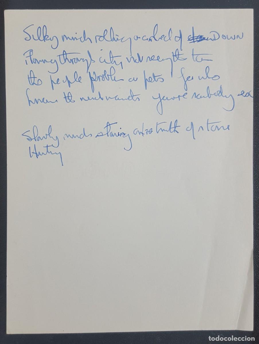 Aut&oacute;grafos antiguos de cantantes y m&uacute;sicos: Beatles-Mal Evans canci&oacute;n manuscrita - Foto 1