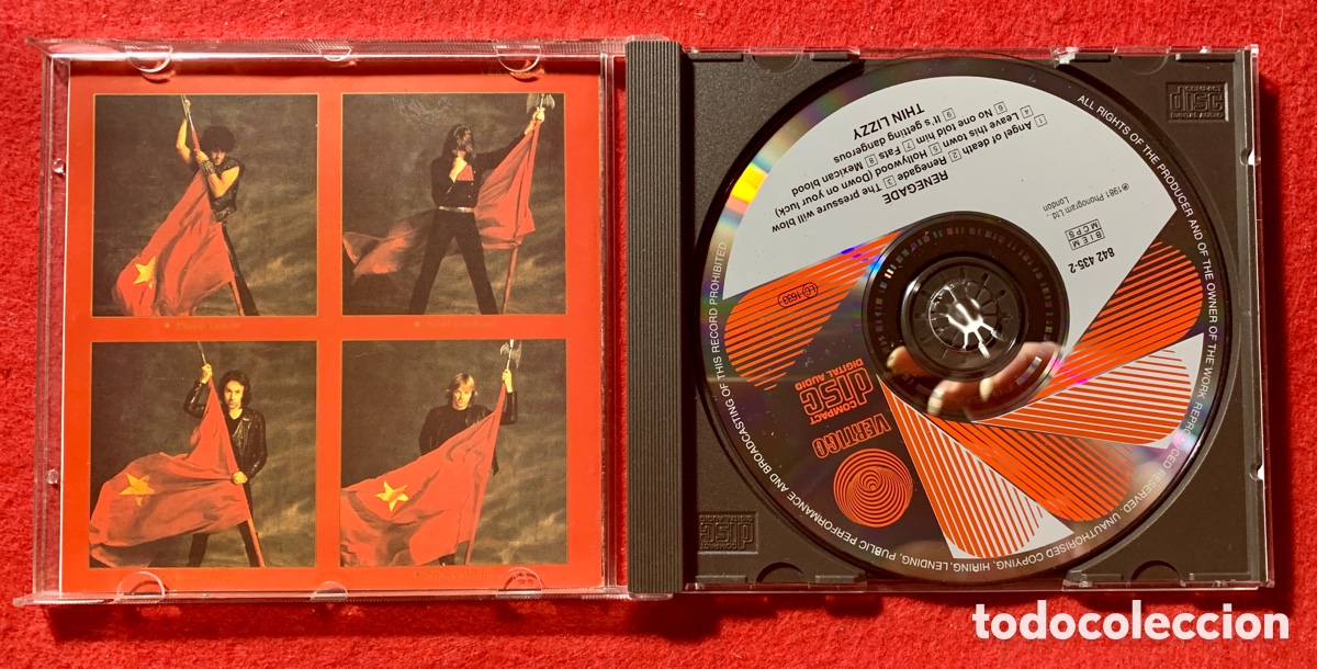 Aut&oacute;grafos antiguos de cantantes y m&uacute;sicos: Thin Lizzy- Firmado Cd Renegade - Foto 3