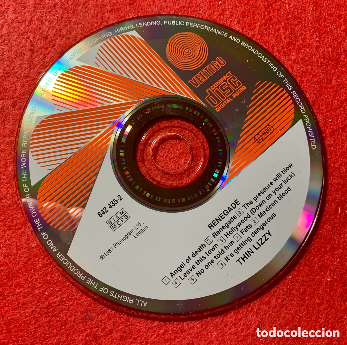 Aut&oacute;grafos antiguos de cantantes y m&uacute;sicos: Thin Lizzy- Firmado Cd Renegade - Foto 4