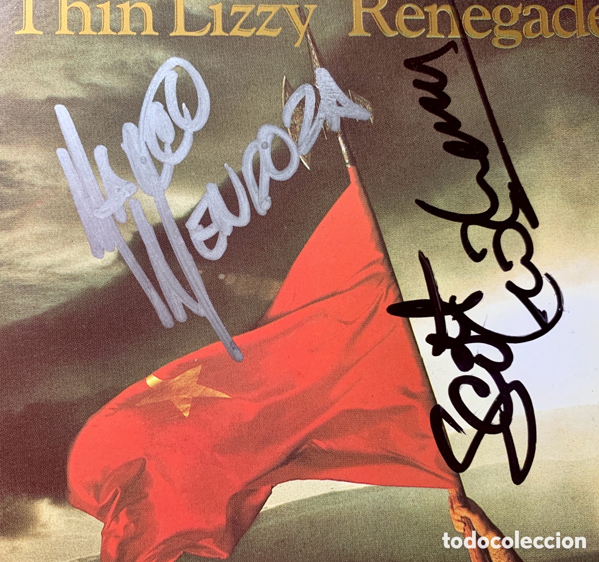 Aut&oacute;grafos antiguos de cantantes y m&uacute;sicos: Thin Lizzy- Firmado Cd Renegade - Foto 6