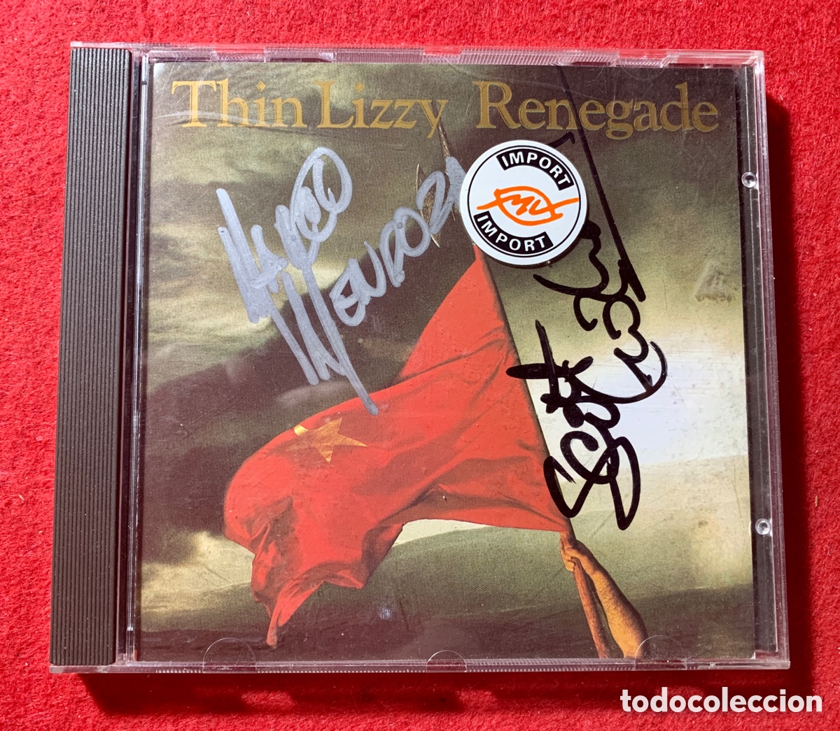 Aut&oacute;grafos antiguos de cantantes y m&uacute;sicos: Thin Lizzy- Firmado Cd Renegade - Foto 1