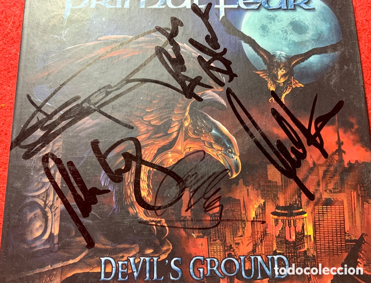 Aut&oacute;grafos antiguos de cantantes y m&uacute;sicos: Primal Fear-Firmado Cd &ldquo;Devils Ground&rdquo; - Foto 3