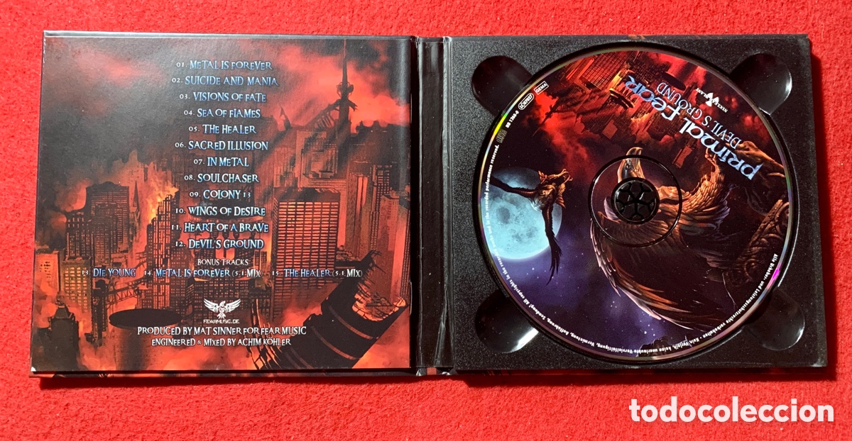 Aut&oacute;grafos antiguos de cantantes y m&uacute;sicos: Primal Fear-Firmado Cd &ldquo;Devils Ground&rdquo; - Foto 4