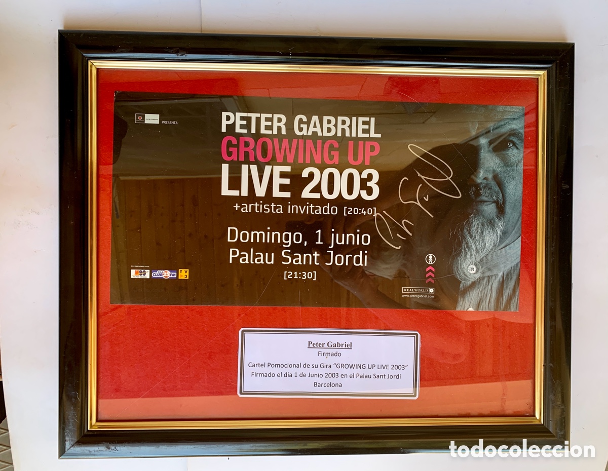 Aut&oacute;grafos antiguos de cantantes y m&uacute;sicos: Peter Gabriel-Firmado en 2003 - Foto 3
