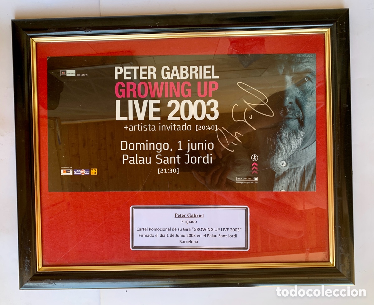 Aut&oacute;grafos antiguos de cantantes y m&uacute;sicos: Peter Gabriel-Firmado en 2003 - Foto 1