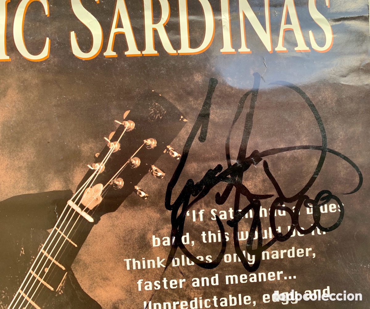 Aut&oacute;grafos antiguos de cantantes y m&uacute;sicos: Eric Sardinas P&oacute;ster Firmado en el 2000 - Foto 2