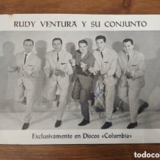 Autógrafos Antiguos de Cantantes y Músicos: RUDY VENTURA Y SU CONJUNTO.FOTO PROMOCIONAL FIRMADA.20 CM X 14 CM.DISCOS COLUMBIA.AUTÓGRAFO.