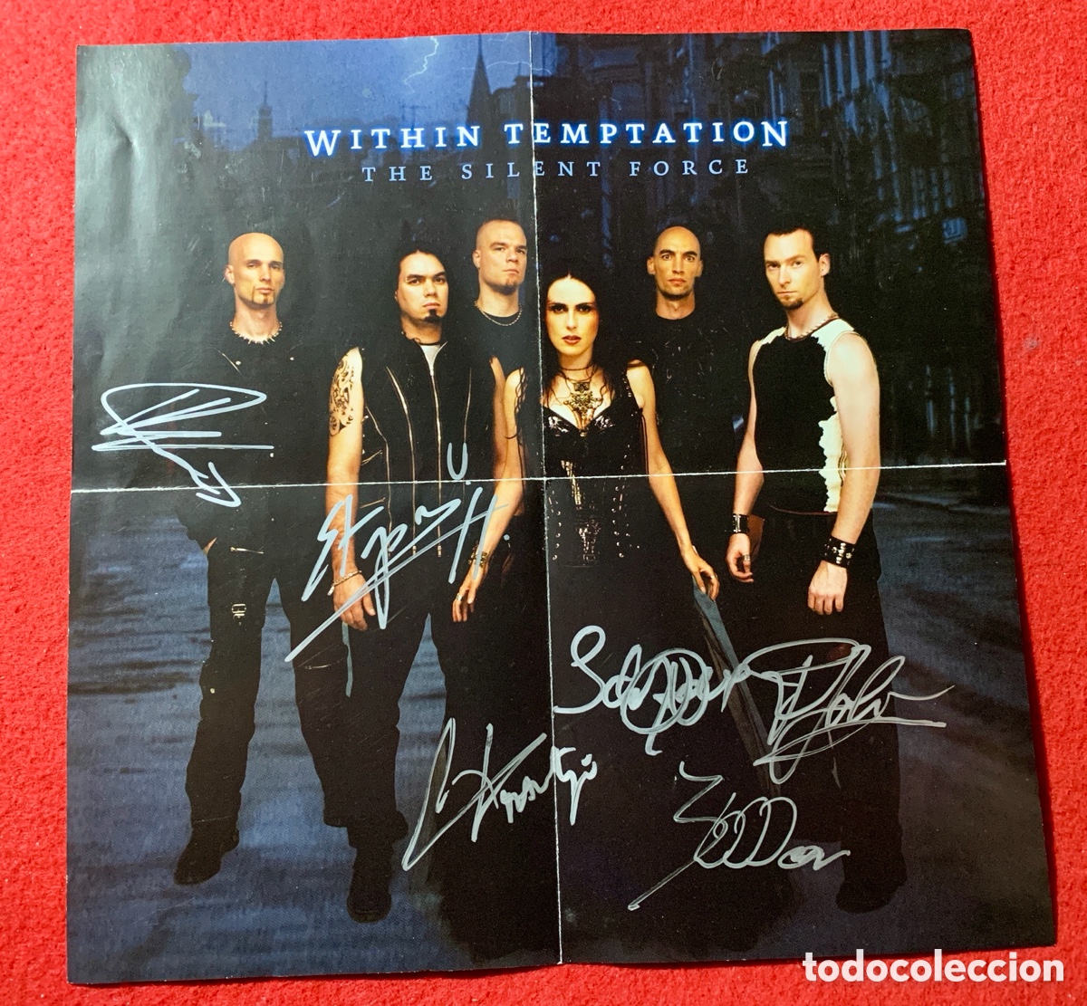 Aut&oacute;grafos antiguos de cantantes y m&uacute;sicos: Within Temptation-Firmado Cd &ldquo;The Silent Force&rdquo; - Foto 1