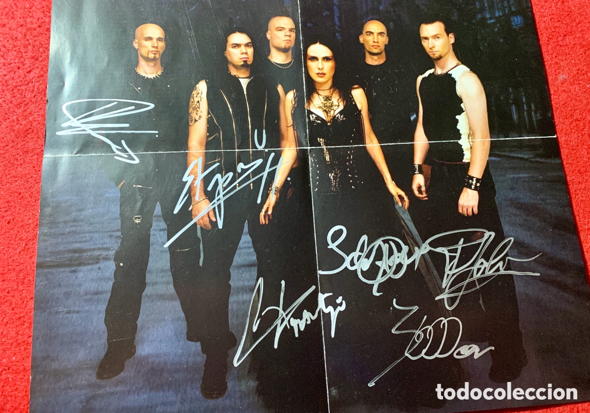 Aut&oacute;grafos antiguos de cantantes y m&uacute;sicos: Within Temptation-Firmado Cd &ldquo;The Silent Force&rdquo; - Foto 4