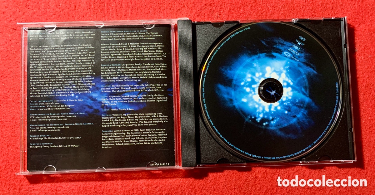 Aut&oacute;grafos antiguos de cantantes y m&uacute;sicos: Within Temptation-Firmado Cd &ldquo;The Silent Force&rdquo; - Foto 5