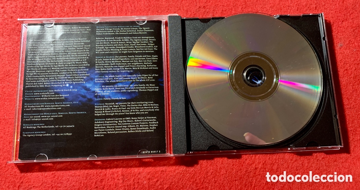 Aut&oacute;grafos antiguos de cantantes y m&uacute;sicos: Within Temptation-Firmado Cd &ldquo;The Silent Force&rdquo; - Foto 6