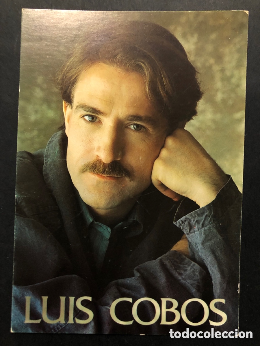 Aut&oacute;grafos antiguos de cantantes y m&uacute;sicos: Tarjeta cbs con aut&oacute;grafo de luis Cobos - Foto 1