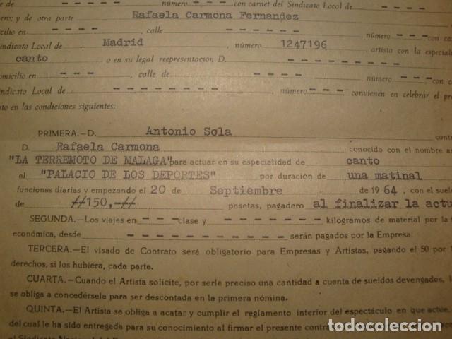 Aut&oacute;grafos antiguos de cantantes y m&uacute;sicos: TERREMOTO DE MALAGA - Foto 2