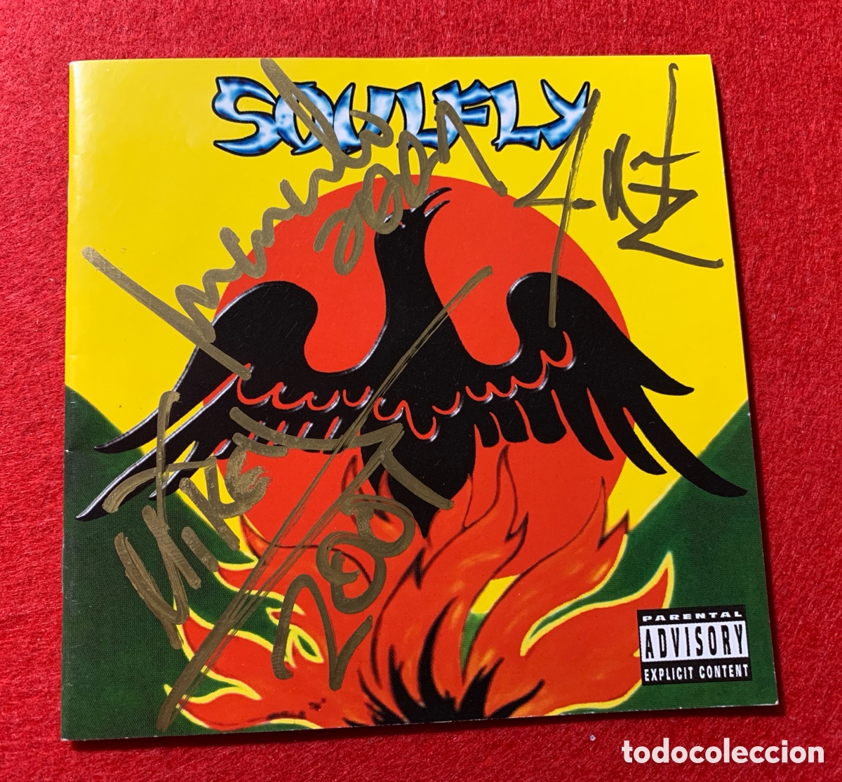 Aut&oacute;grafos antiguos de cantantes y m&uacute;sicos: Soulfly-Firmado Cd &ldquo;Primitive&rdquo;en 2001 - Foto 3