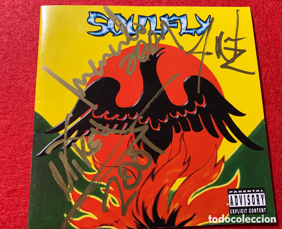 Aut&oacute;grafos antiguos de cantantes y m&uacute;sicos: Soulfly-Firmado Cd &ldquo;Primitive&rdquo;en 2001 - Foto 5