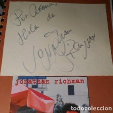 Autógrafos Antiguos de Cantantes y Músicos: JONATHAN RICHMAN AUTOGRAFO FIRMADO SIGNED ORIGINAL 1992 GARAGE ARENA VALENCIA SPAIN UNICO