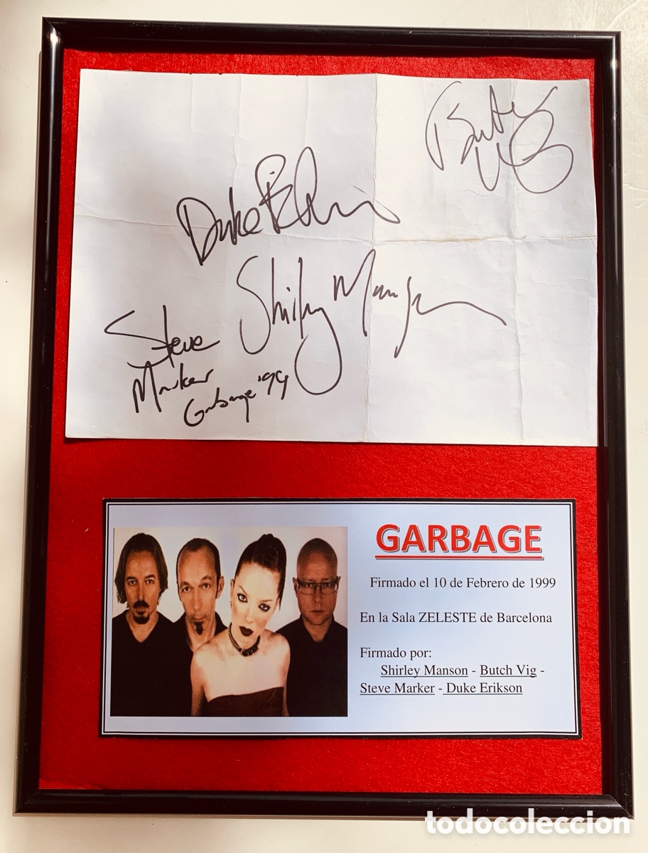 Aut&oacute;grafos antiguos de cantantes y m&uacute;sicos: Garbage Firmado en 1999 - Foto 1