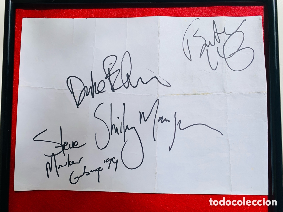 Aut&oacute;grafos antiguos de cantantes y m&uacute;sicos: Garbage Firmado en 1999 - Foto 3