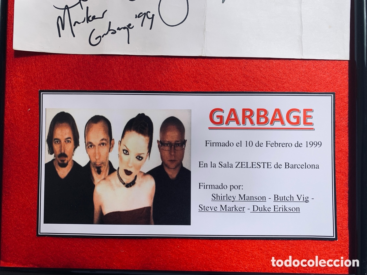 Aut&oacute;grafos antiguos de cantantes y m&uacute;sicos: Garbage Firmado en 1999 - Foto 4