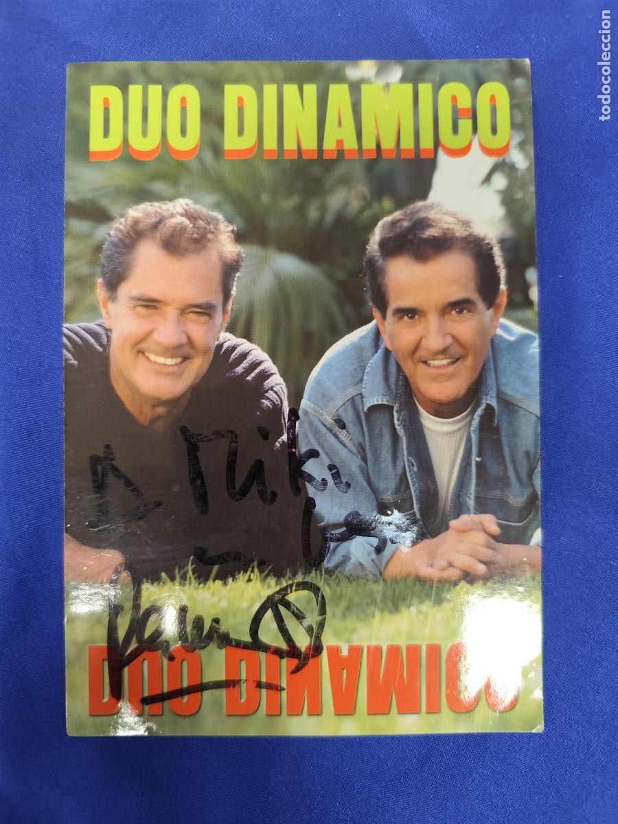 Aut&oacute;grafos antiguos de cantantes y m&uacute;sicos: autografo duo dinamico - Foto 1
