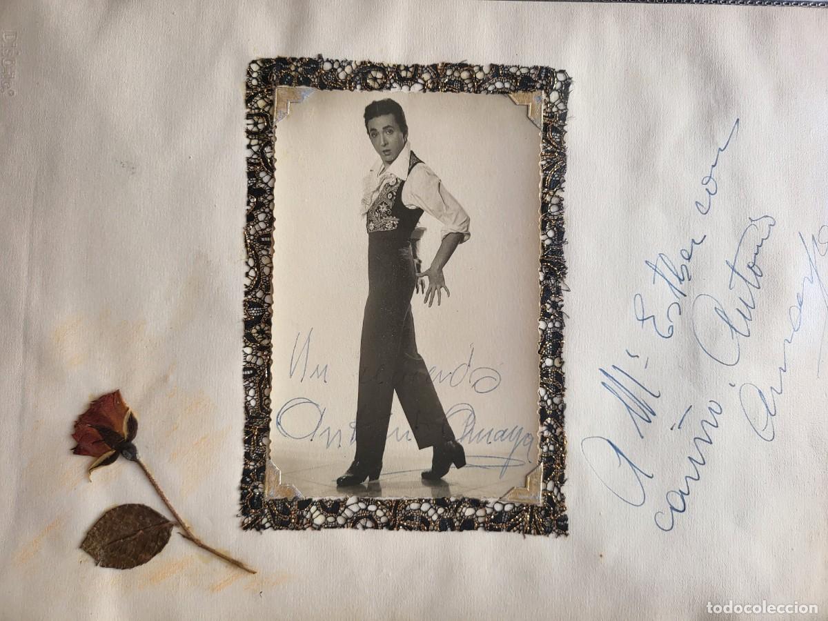 Aut&oacute;grafos antiguos de cantantes y m&uacute;sicos: Antonio Amaya postal con aut&oacute;grafo... - Foto 1