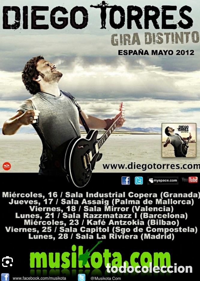 Aut&oacute;grafos antiguos de cantantes y m&uacute;sicos: Diego Torres-Firmado en 2012 - Foto 5
