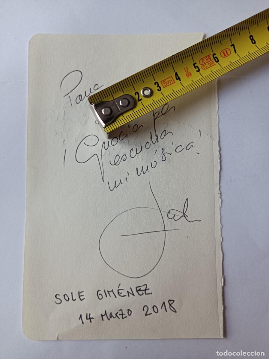Aut&oacute;grafos antiguos de cantantes y m&uacute;sicos: AUT&Oacute;GRAFO SOLE GIM&Eacute;NEZ - Foto 1