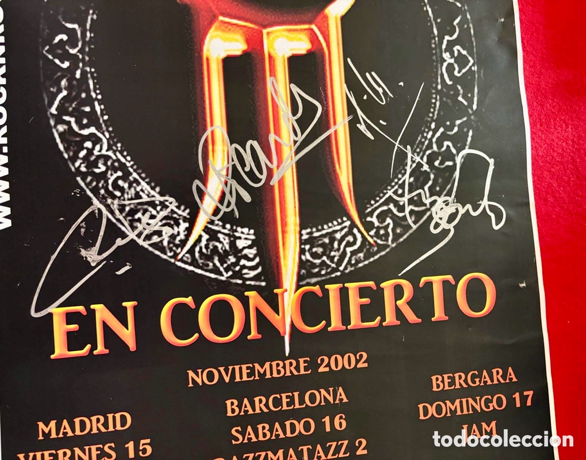 Aut&oacute;grafos antiguos de cantantes y m&uacute;sicos: Moonspell-Firmado Poster en 2002 - Foto 4