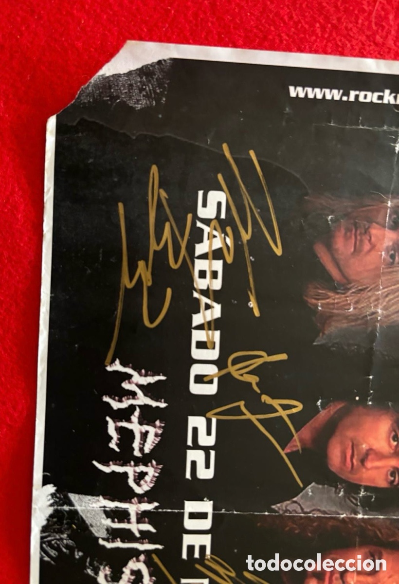 Aut&oacute;grafos antiguos de cantantes y m&uacute;sicos: Bonfire-Firmado Poster en 2003 - Foto 3
