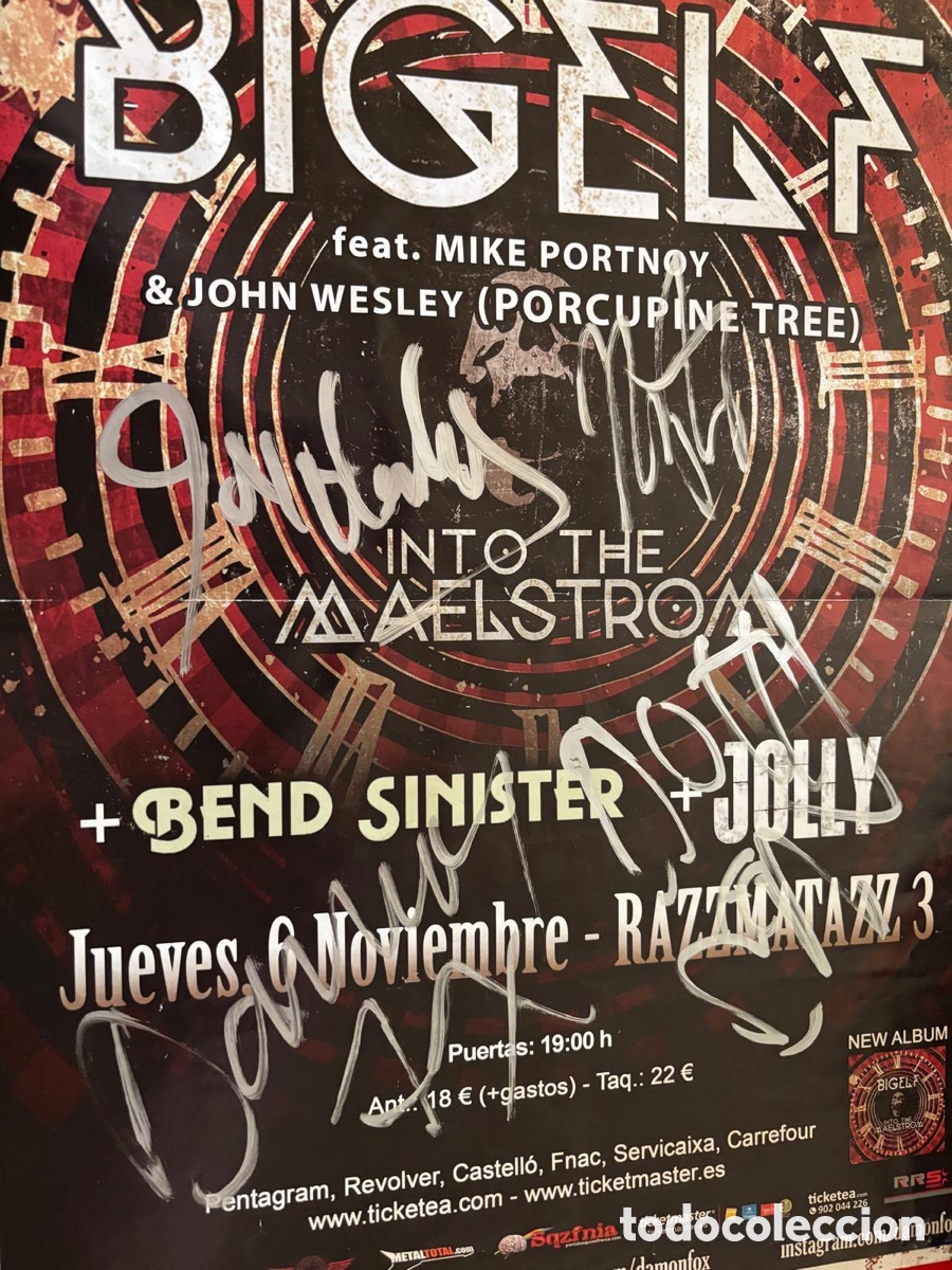 Aut&oacute;grafos antiguos de cantantes y m&uacute;sicos: BIGELF-Poster Firmado en 2014 - Foto 2