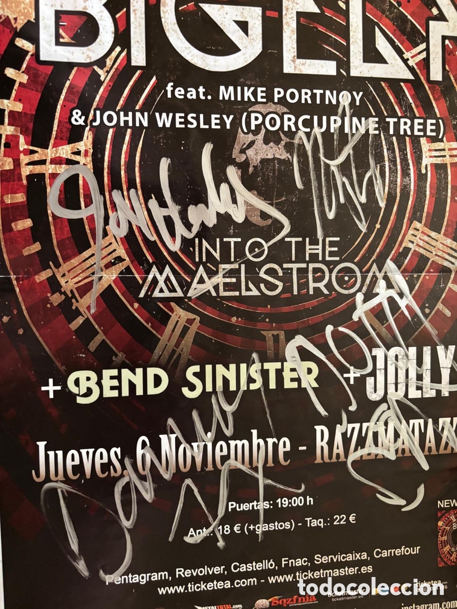 Aut&oacute;grafos antiguos de cantantes y m&uacute;sicos: BIGELF-Poster Firmado en 2014 - Foto 3