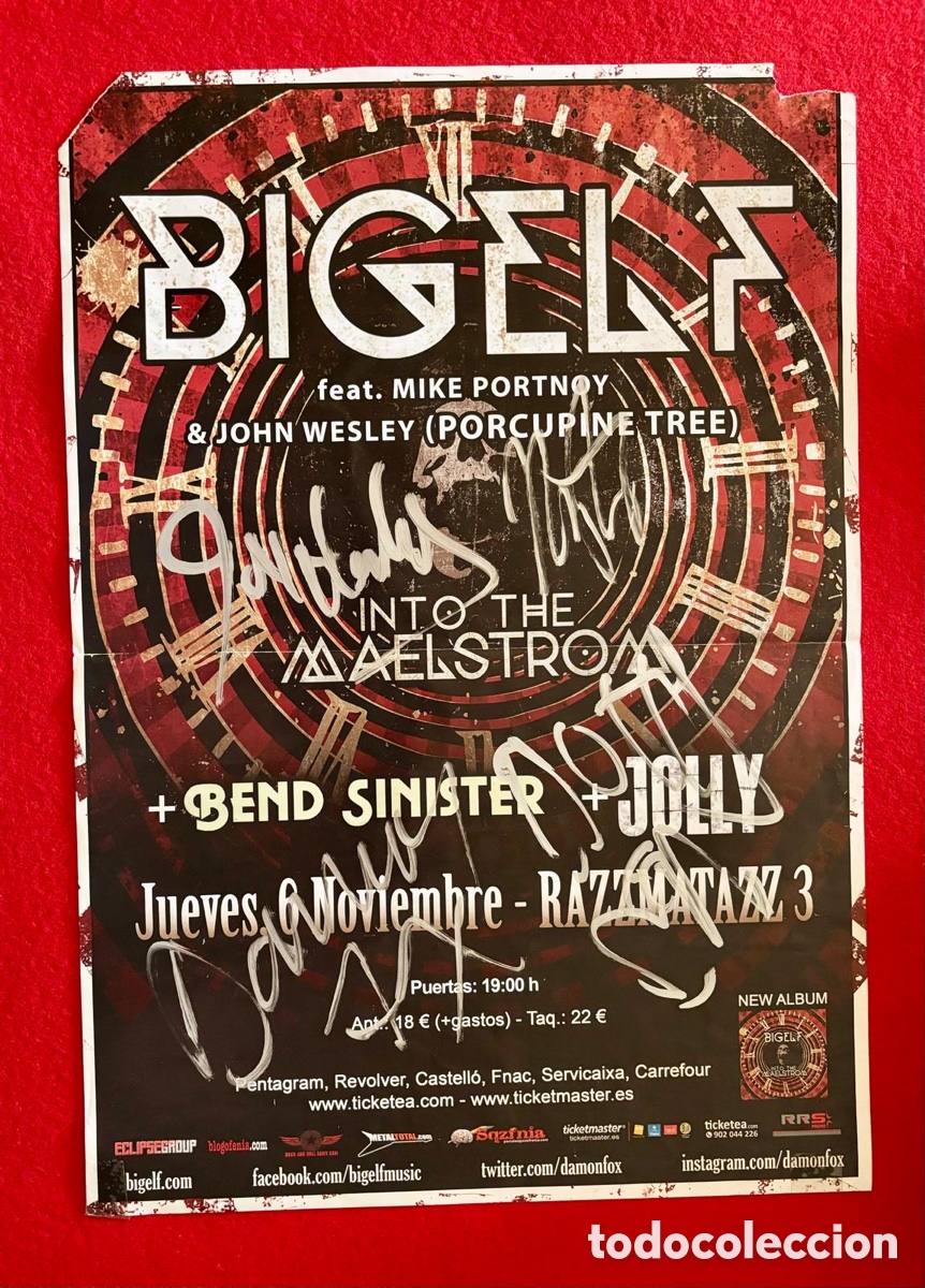 Aut&oacute;grafos antiguos de cantantes y m&uacute;sicos: BIGELF-Poster Firmado en 2014 - Foto 1