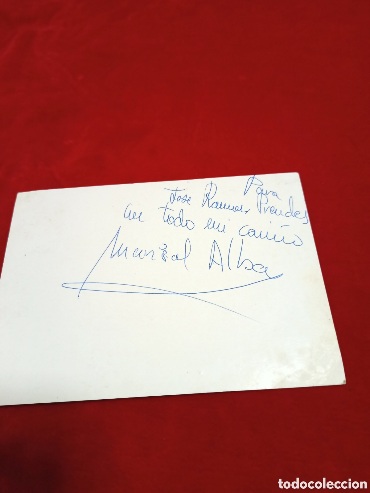 Aut&oacute;grafos antiguos de cantantes y m&uacute;sicos: Postal con aut&ograve;grafo Marisol Alba - Foto 2