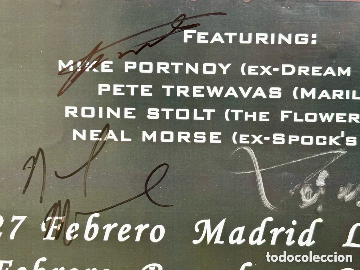 Aut&oacute;grafos antiguos de cantantes y m&uacute;sicos: TRANSATLANTIC Poster Firmado en 2014 - Foto 4