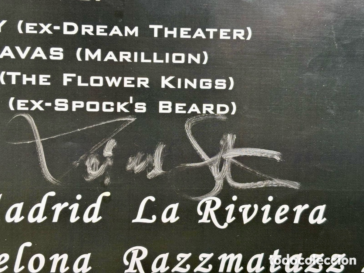 Aut&oacute;grafos antiguos de cantantes y m&uacute;sicos: TRANSATLANTIC Poster Firmado en 2014 - Foto 5