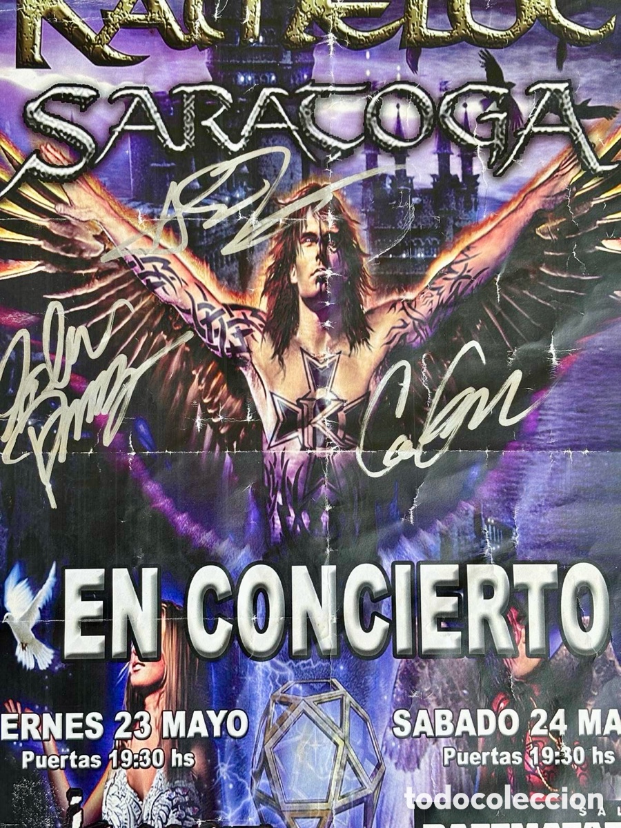 Aut&oacute;grafos antiguos de cantantes y m&uacute;sicos: Kamelot Poster Firmado en 2003 - Foto 2