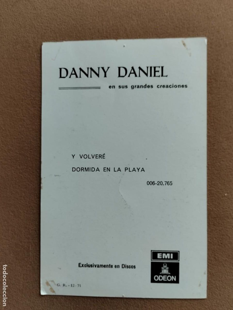 Aut&oacute;grafos antiguos de cantantes y m&uacute;sicos: Foto postal antigua Danny Daniel - Foto 2