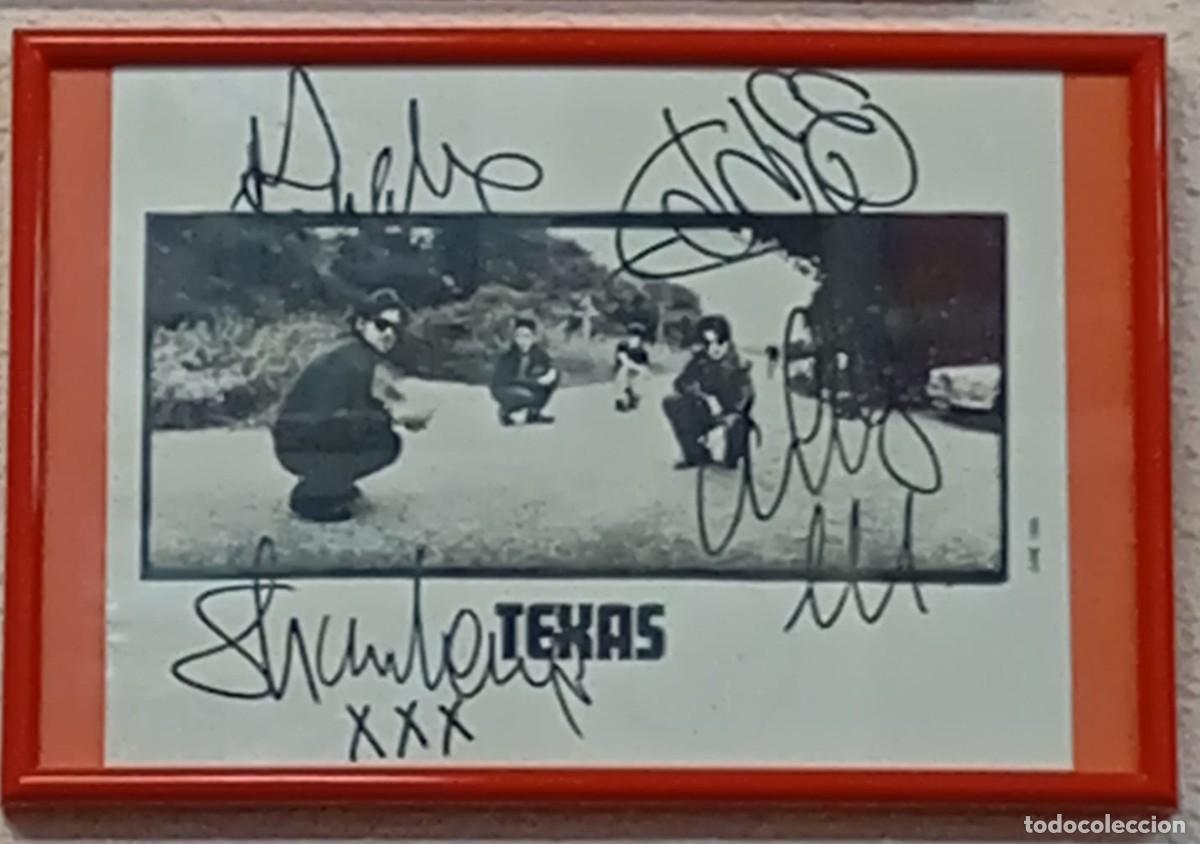 Aut&oacute;grafos antiguos de cantantes y m&uacute;sicos: Texas -cuadro- Firmado - Foto 1