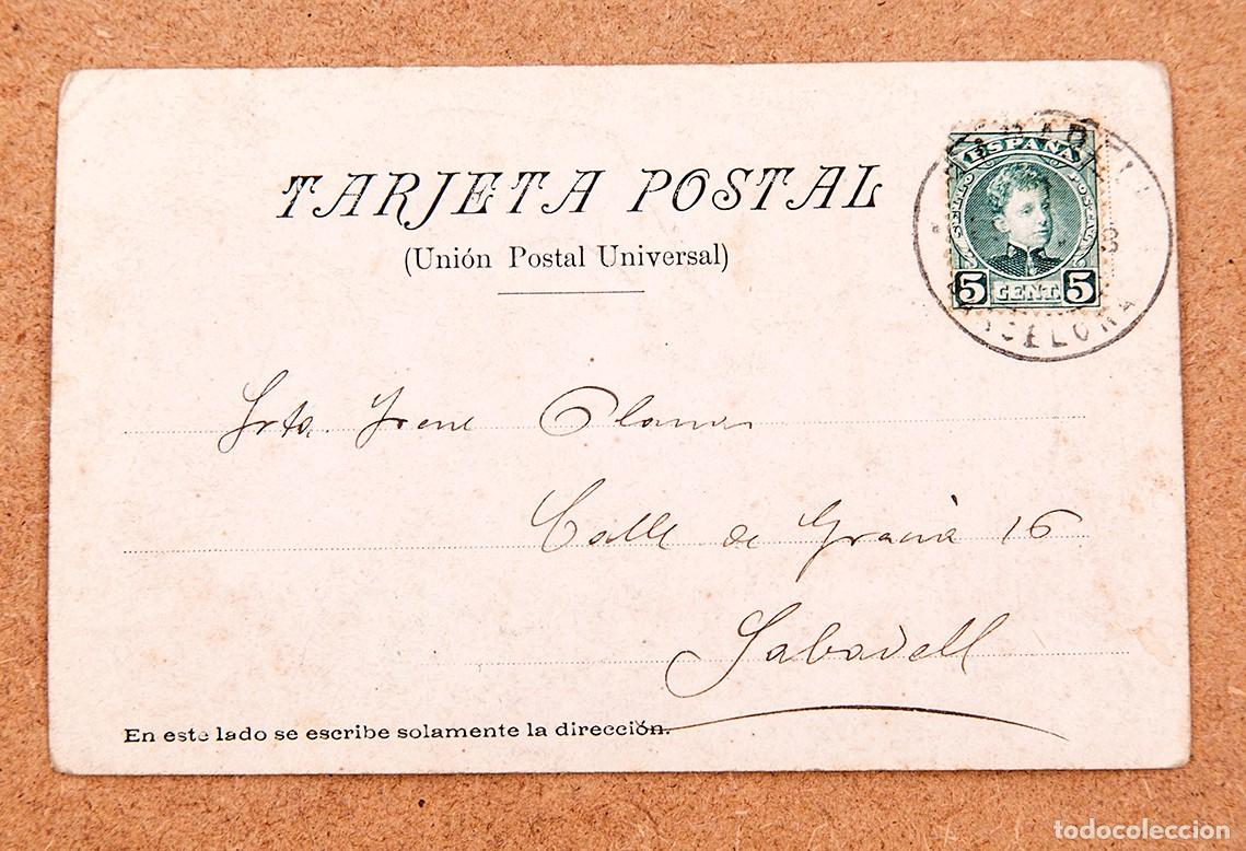 Aut&oacute;grafos antiguos de cantantes y m&uacute;sicos: JOS&Eacute; PLANAS ARGEM&Iacute; - DEDICATORIA AUT&Aacute;GRAFA EN POSTAL - 1903 - Foto 2