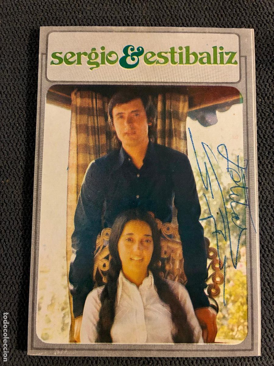 Aut&oacute;grafos Antiguos de Cantantes y M&uacute;sicos: Discos zafiro aut&oacute;grafo Sergio y Est&iacute;baliz ver fotos