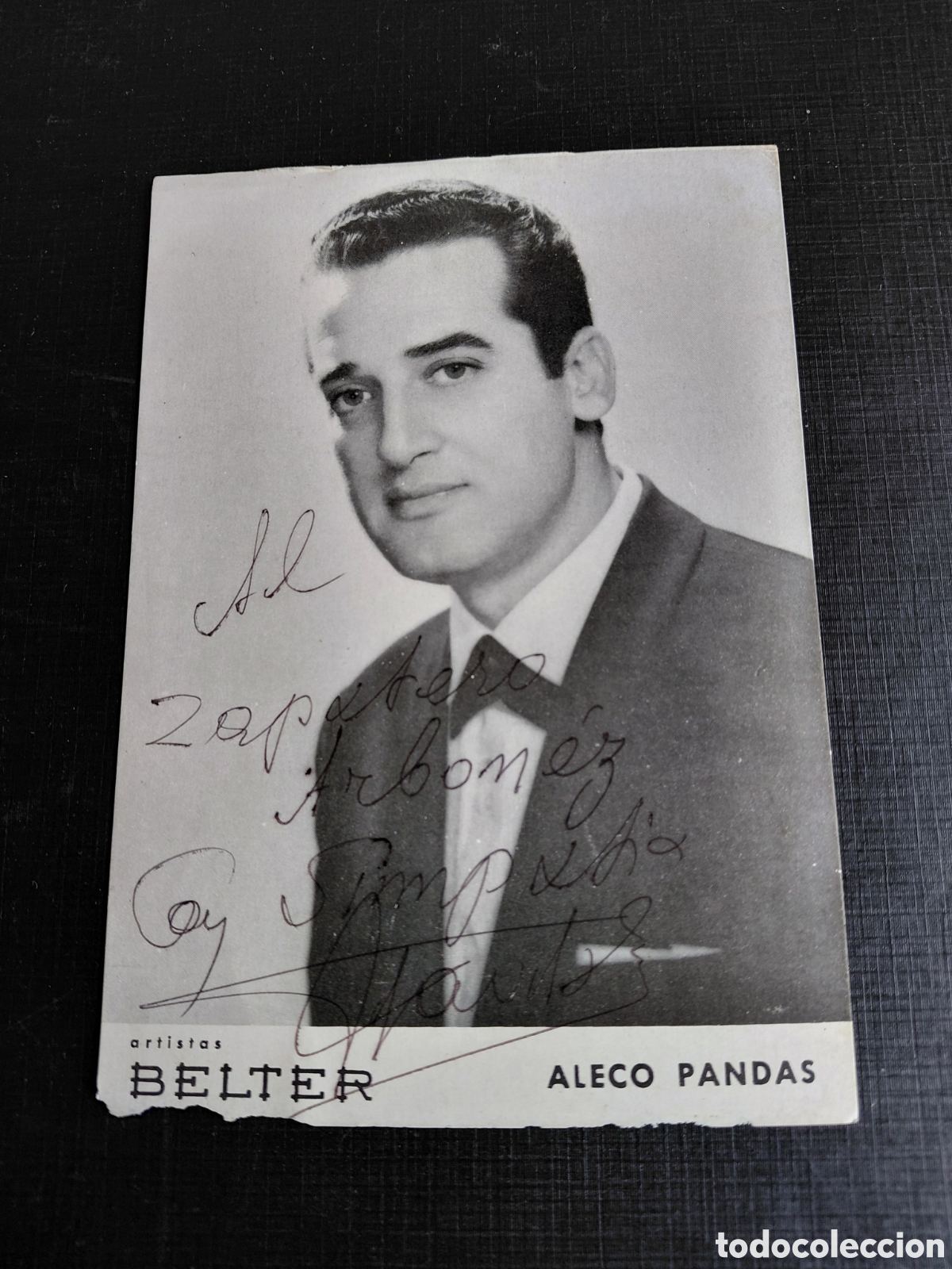 Autogramme von Musikern: POSTAL DEDICATORIA Y AUTOGRAFO ALICO PANDAS- BELTER