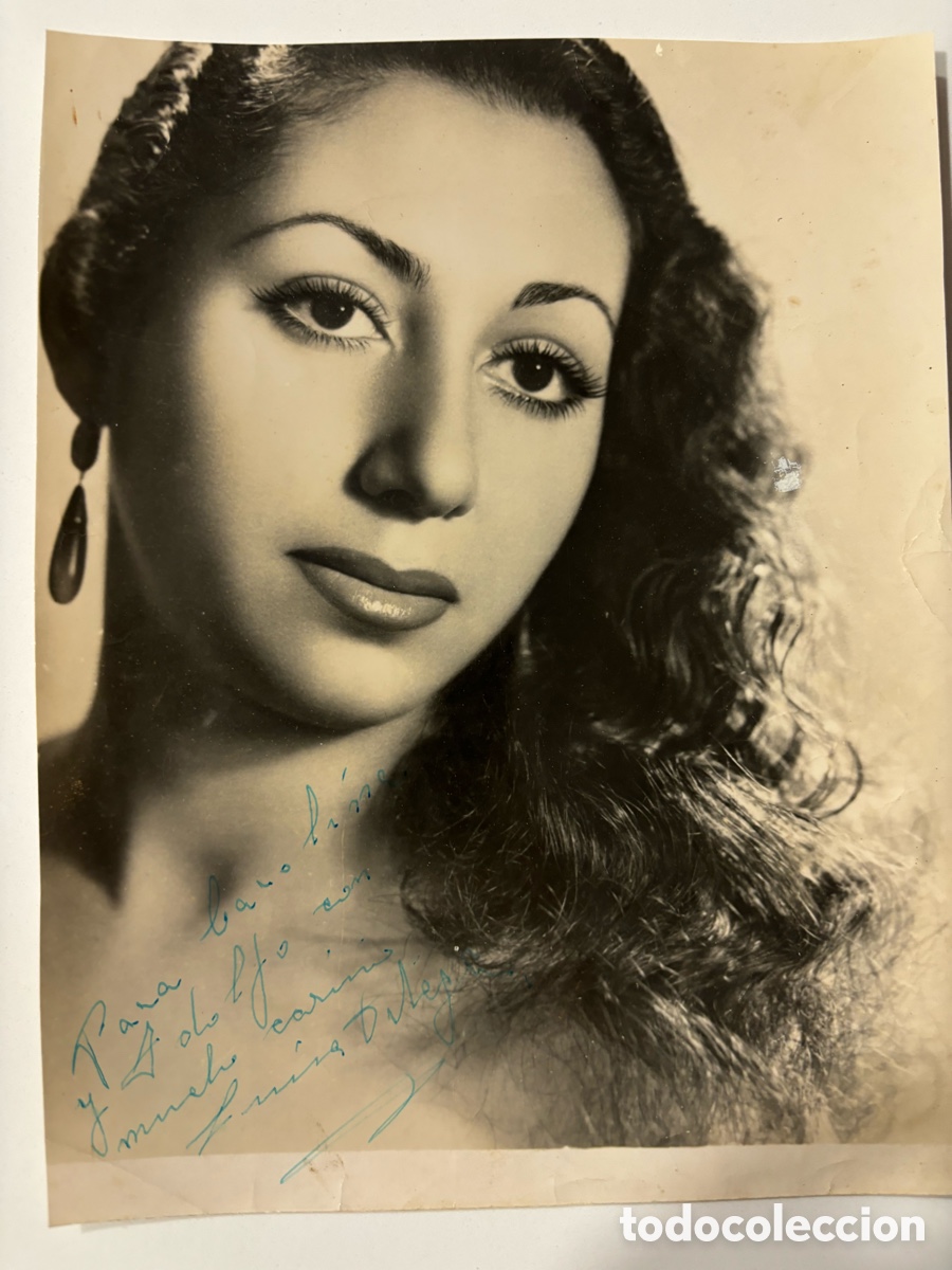 Aut&oacute;grafos Antiguos de Cantantes y M&uacute;sicos: Foto original con aut&oacute;grafo de Luisa Ortega