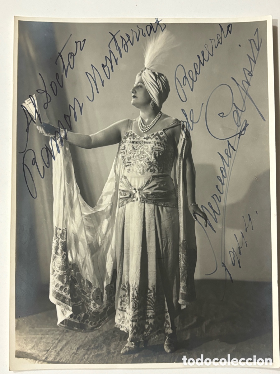 Aut&oacute;grafos Antiguos de Cantantes y M&uacute;sicos: Foto original de la soprano catalana Mercedes Capsir