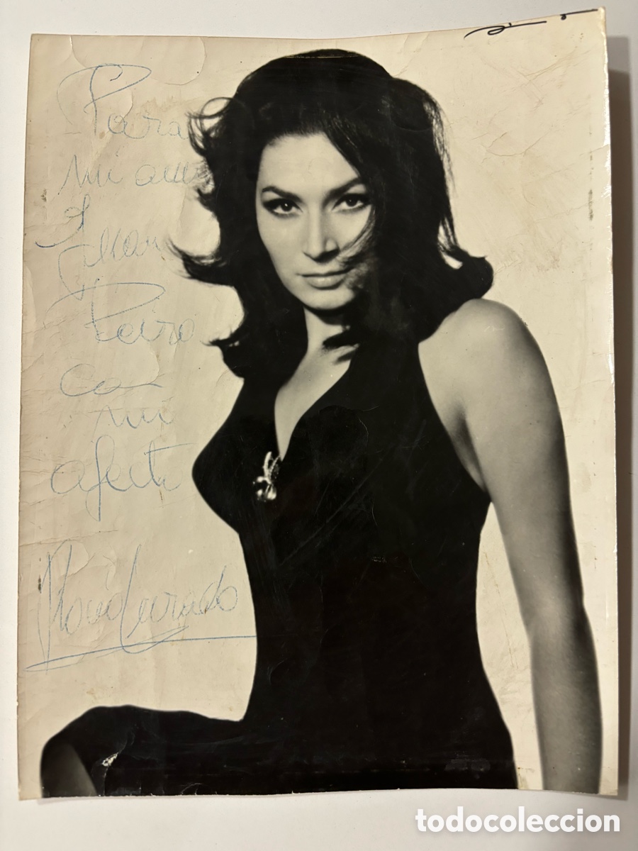 Aut&oacute;grafos Antiguos de Cantantes y M&uacute;sicos: Foto original con aut&oacute;grafo de Roc&iacute;o Jurado M