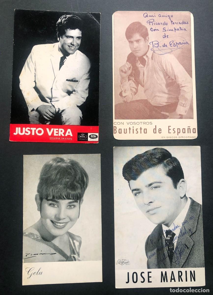 Aut&oacute;grafos Antiguos de Cantantes y M&uacute;sicos: BAUTISTA DE ESPA&Ntilde;A / JOS&Eacute; MAR&Iacute;N / GELU / JUSTO VERA / AUT&Oacute;GRAFOS