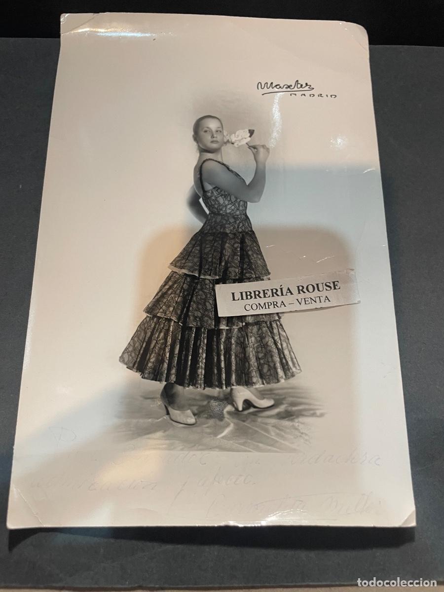 Aut&oacute;grafos Antiguos de Cantantes y M&uacute;sicos: AUTOGRAFOS ANTIGUA FOTOGRAFIA CON AUTOGRAFO ORIGINAL A TINTA BAILADORA CARMELITA MELLER