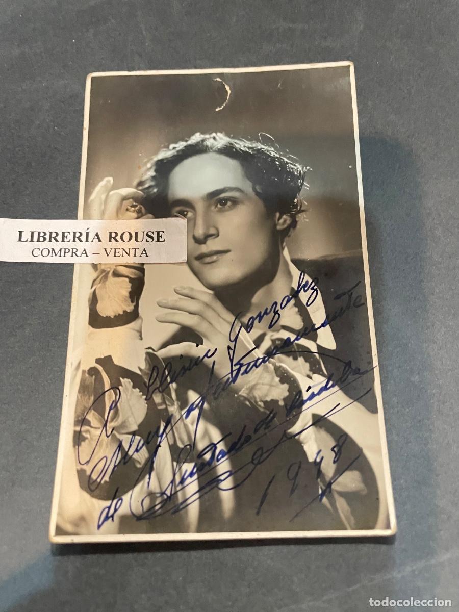 Aut&oacute;grafos Antiguos de Cantantes y M&uacute;sicos: AUTOGRAFOS ANTIGUA FOTOGRAFIA CON AUTOGRAFO ORIGINAL A TINTA ACTOR/BAILARIN GUSTABO DE CORDOBA 1948