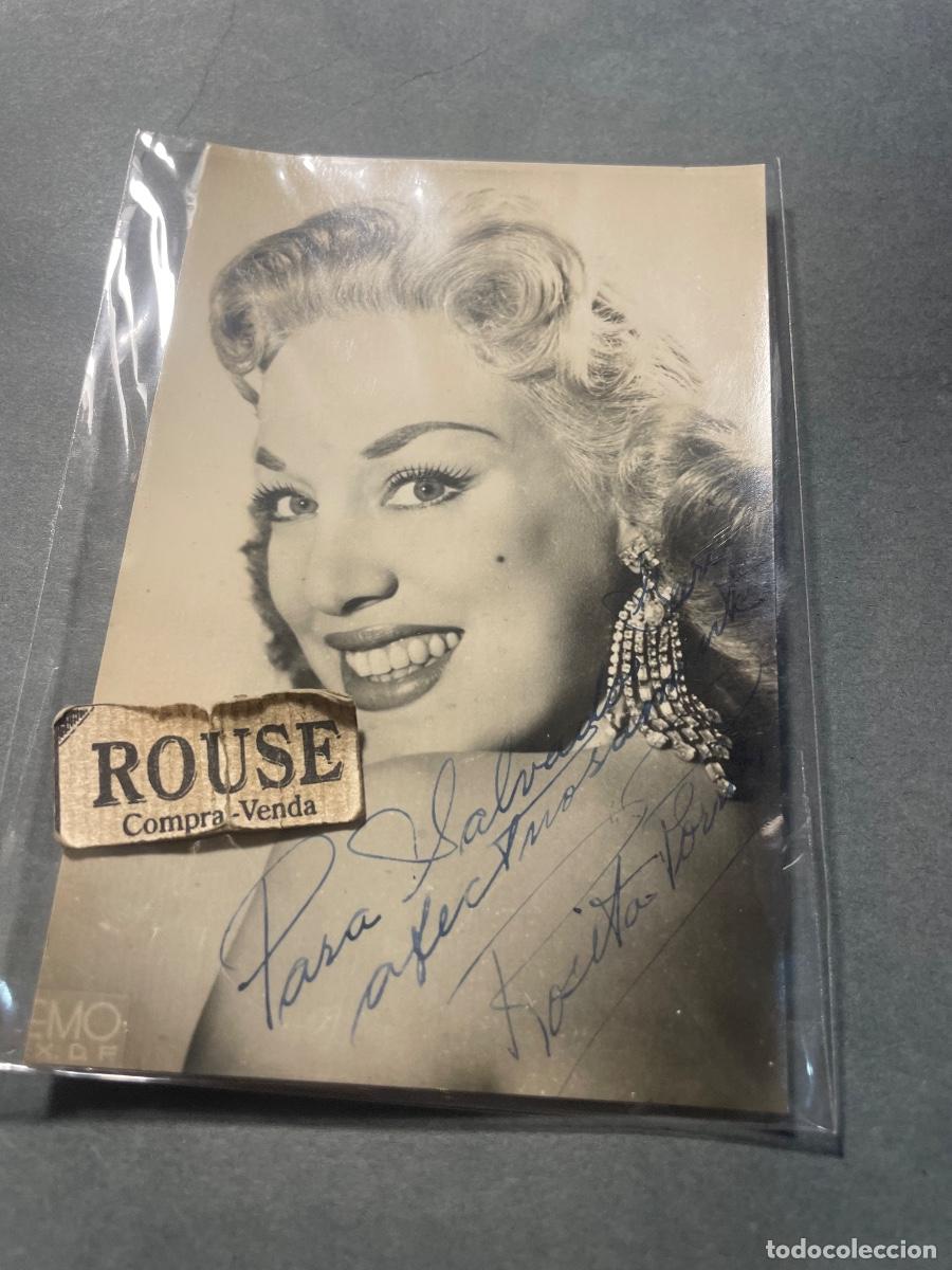 Aut&oacute;grafos Antiguos de Cantantes y M&uacute;sicos: AUTOGRAFOS - ANTIGUA FOTOGRAFIA CON DEDICATORIA AUTOGRAFA - VEDETTE ROSITA FORNES ( ROSA PALET BONAV