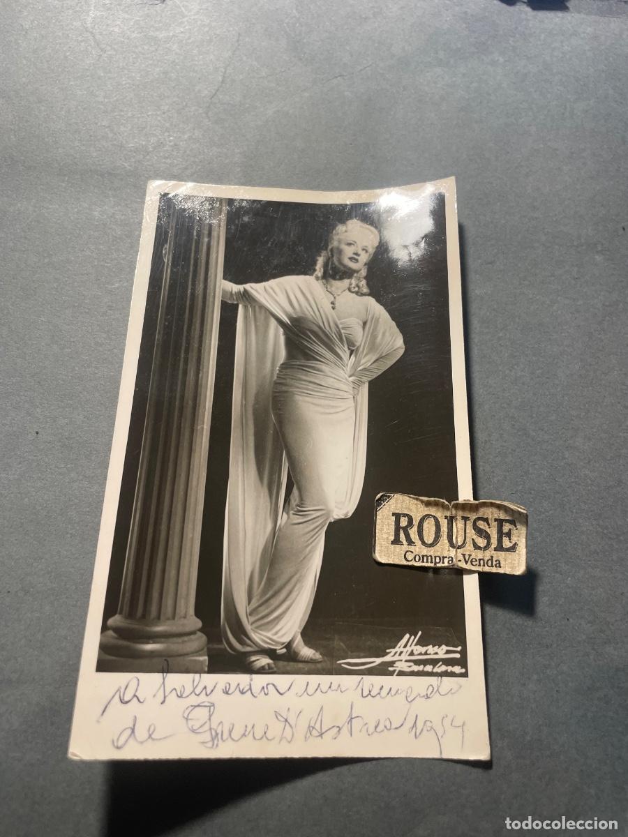 Aut&oacute;grafos Antiguos de Cantantes y M&uacute;sicos: AUTOGRAFOS - ANTIGUA FOTOGRAFIA CON DEDICATORIA AUTOGRAFA A TINTA - ACTRIZ IRENE D'ASTREA 1954 -